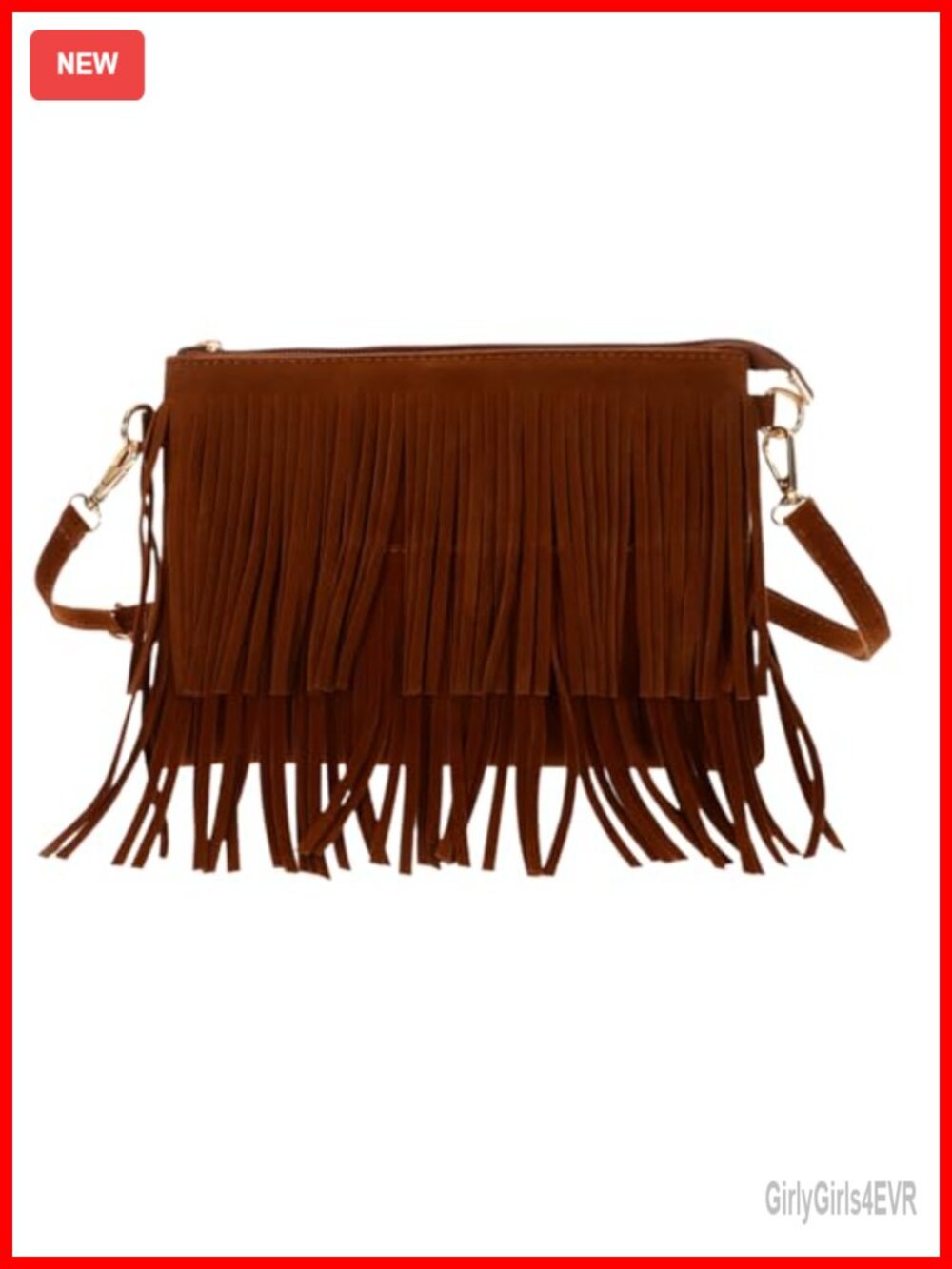 Fringe Crossbody Saddle Bag with Tassel Adjustable Strap Lightweight